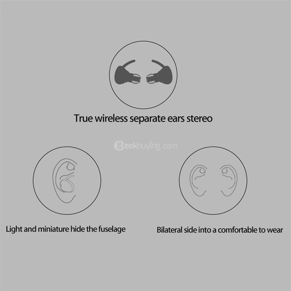 SP01 Wireless Bluetooth 4.1 Mini Invisible Earphone Sports Running Headphone with Mic - Gold