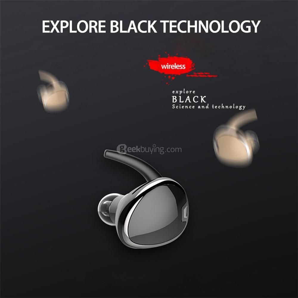 SP01 Wireless Bluetooth 4.1 Mini Invisible Earphone Sports Running Headphone with Mic - Gold
