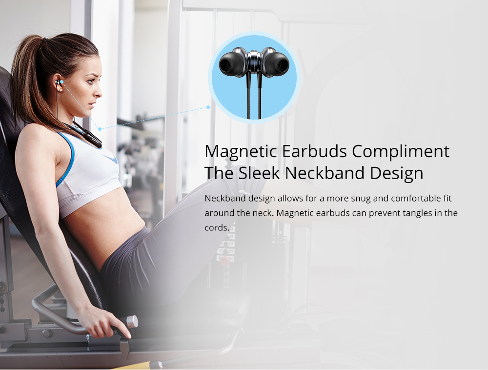 Tronsmart Encore S2 Magnetic Bluetooth 4.1 Neckband Sports Headphones - Black
