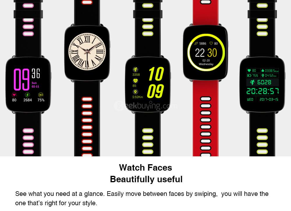 Makibes GV68 Smart Watch MTK2502 IP68 Water Resistant Bluetooth Message Call Reminder Remote Camera Compatible with IOS Android - Red