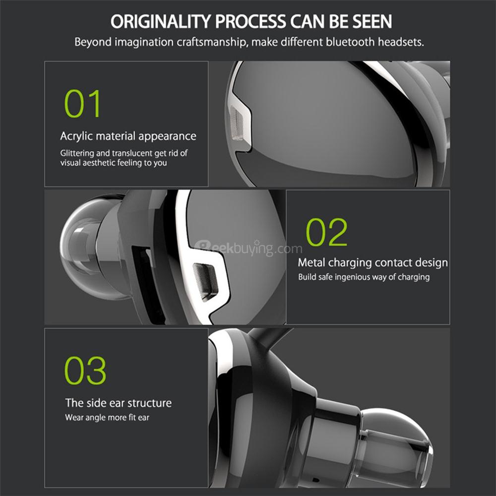 SP01 Wireless Bluetooth 4.1 Mini Invisible Earphone Sports Running Headphone with Mic - Gold