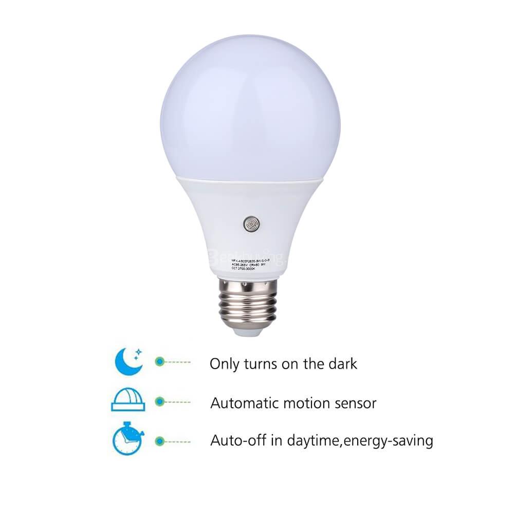 E27 MFX-A80SP5730-9W-S-G-B LED Sensor Bulb Warm Light - White