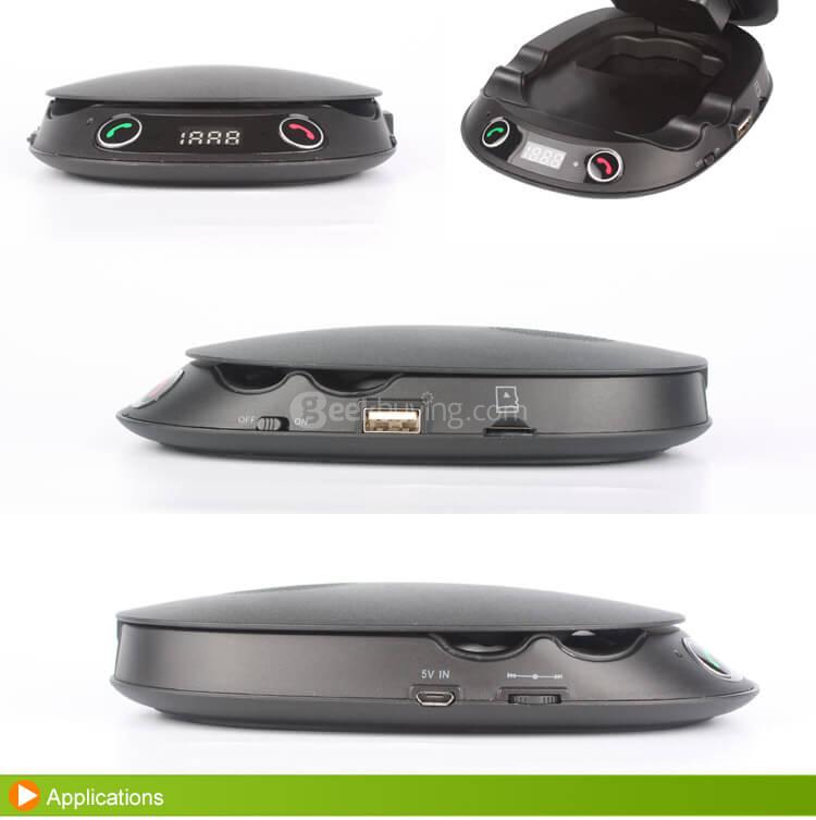 BT8128 Car Bluetooth Handsfree Car Holder FM Transmitter Mp3 Player - Black