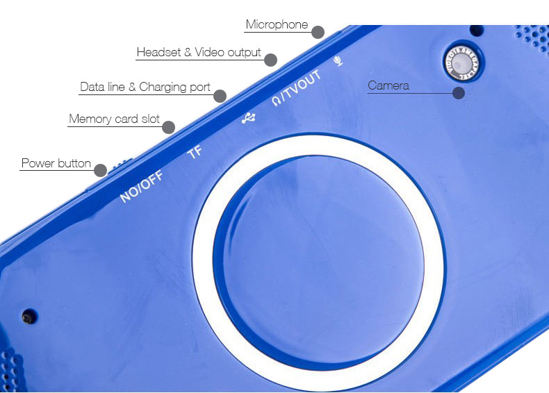Coolboy X9 5.0 Inch Handheld Game Player Support TV Output with MP3/Movie Camera Handheld Game Console - Blue