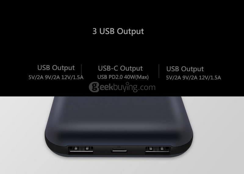 Original Xiaomi ZMI QB820 20000mAh Quick Charge 3.0 Power Bank - Black