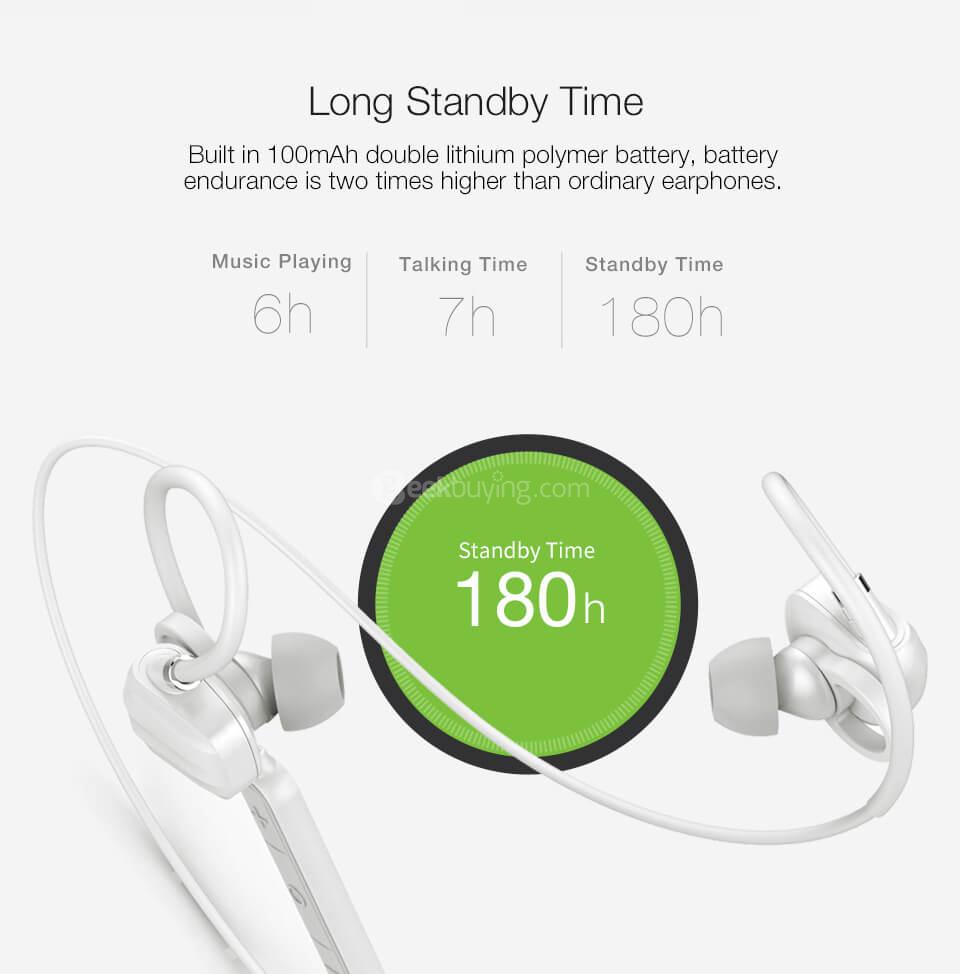 GGMM W710 Wireless Bluetooth 4.1 Sports Earphones with Remote Control - Black