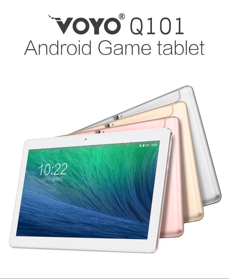 VOYO Q101 4G Phablet 10.1 Inch Octa Core MTK6753 1.5GHz 2GB RAM 32GB ROM TF Card Dual Cameras Bluetooth 4.0 Sim Slot - Gold