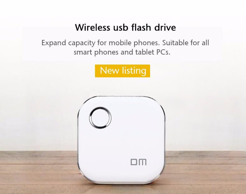 DM WFD015 WiFi Wireless 32GB U Disk Flash Drive for iOS / Android -White
