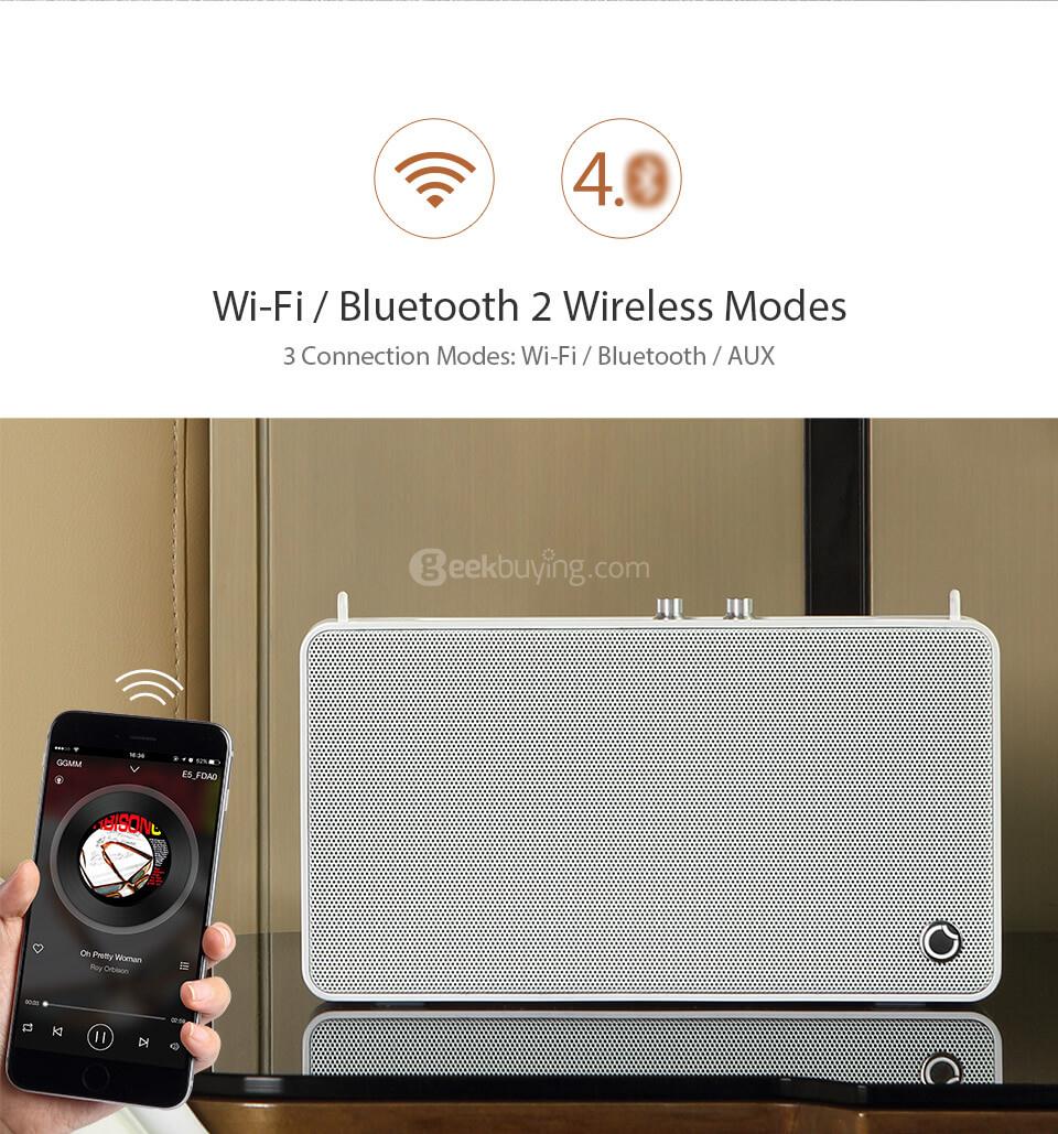 GGMM E5-100 Wireless Bluetooth 4.0 WiFi Stereo Sound Portable Smart Speaker - Black