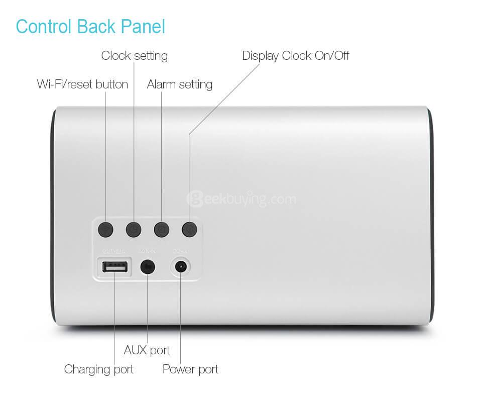 GGMM ES-201 E3 Portable WiFi Bluetooth Dual Wireless Connection Multifunctional Speaker - White