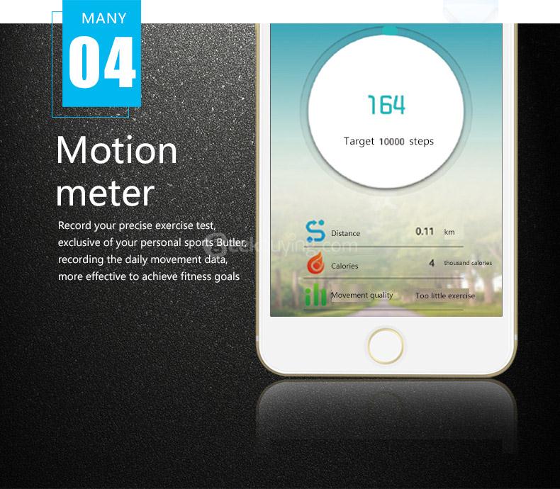 DB02 Smart Wrist Band IP67 Water Resistant OLED Touch Screen Heart Rate Monitor Pedometer Fitness Activity Tracker Compatible with Android iOS - Black