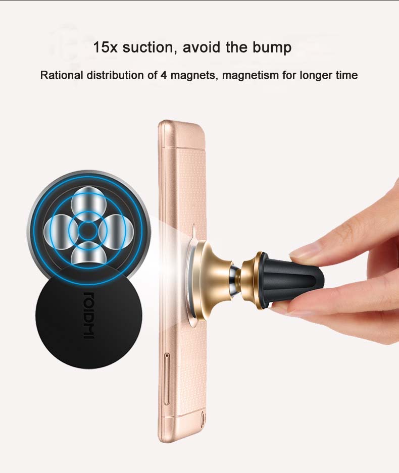 Roidmi Z1 Car Stand Holder 360 Degree Rotating Bracket Stand Cell Phone Holder Stand - Gold