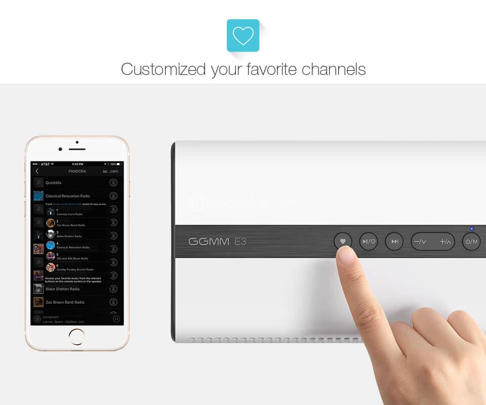 GGMM ES-201 E3 Portable WiFi Bluetooth Dual Wireless Connection Multifunctional Speaker - White