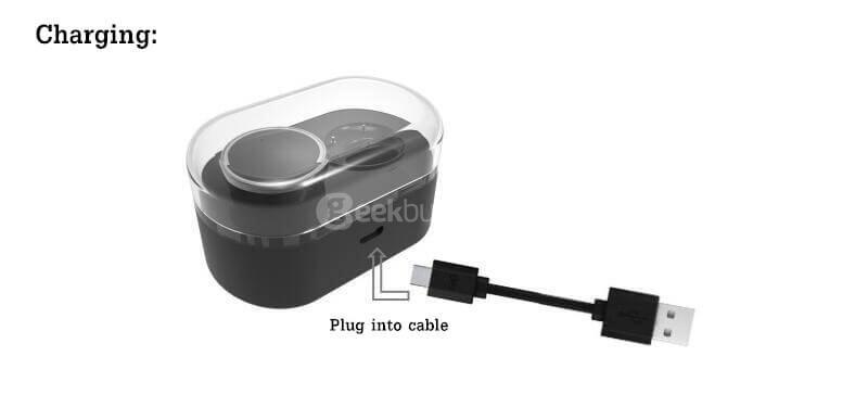 Q800 In-ear Stereo Wireless Bluetooth Earphone Headphone Left and Right Channel - Black