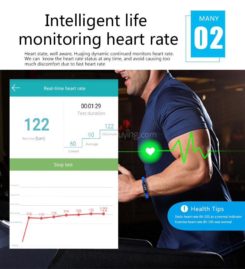 DB02 Smart Wrist Band IP67 Water Resistant OLED Touch Screen Heart Rate Monitor Pedometer Fitness Activity Tracker Compatible with Android iOS - Black