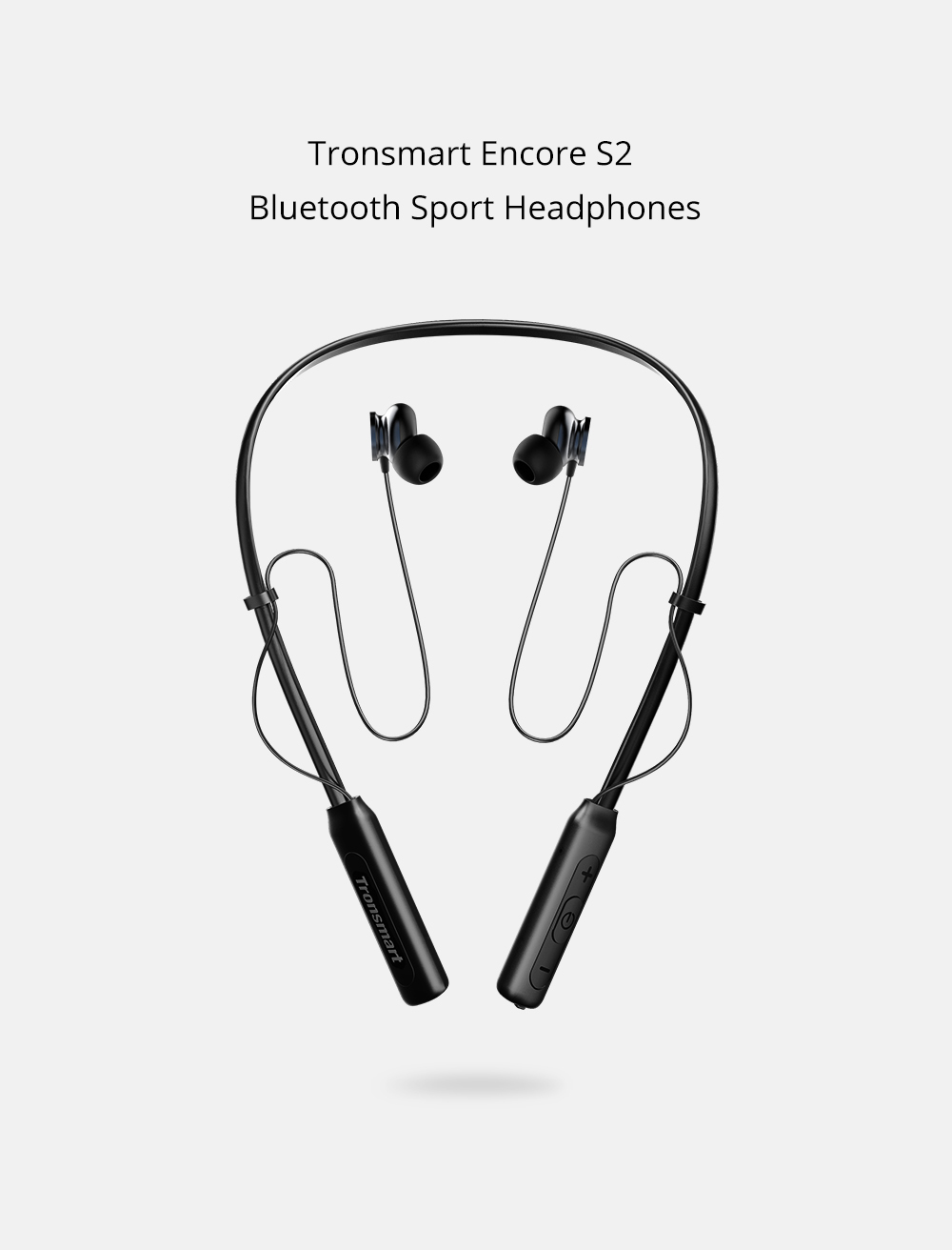Tronsmart Encore S2 Magnetic Bluetooth 4.1 Neckband Sports Headphones - Black
