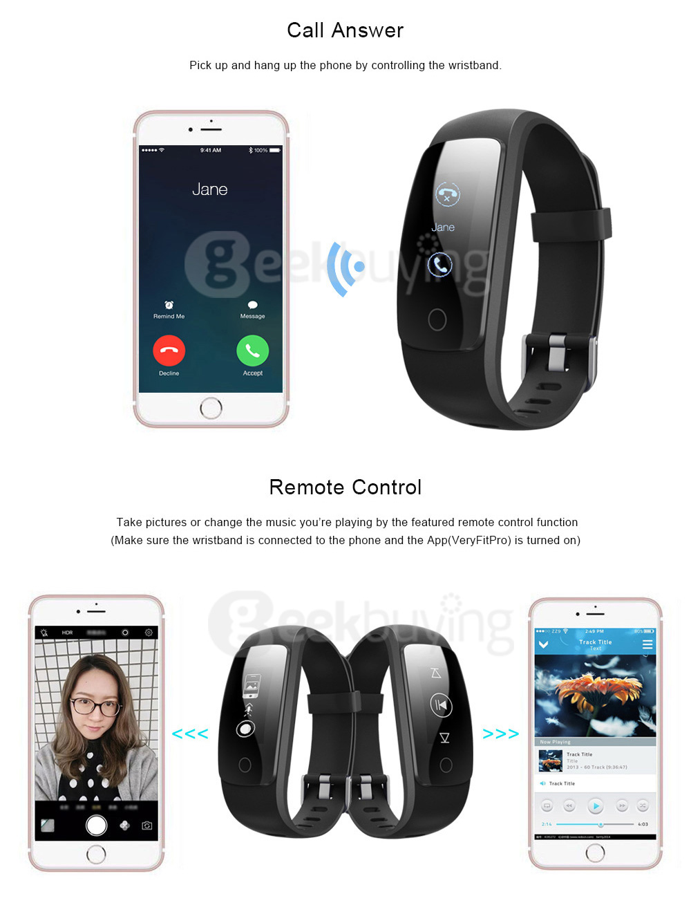 Makibes ID107 Plus Smart Bracelet 0.96 Inch IP67 Bluetooth OLED Activity Tracker Heart Rate Tracker Call Answer Compatible with Android iOS - Green