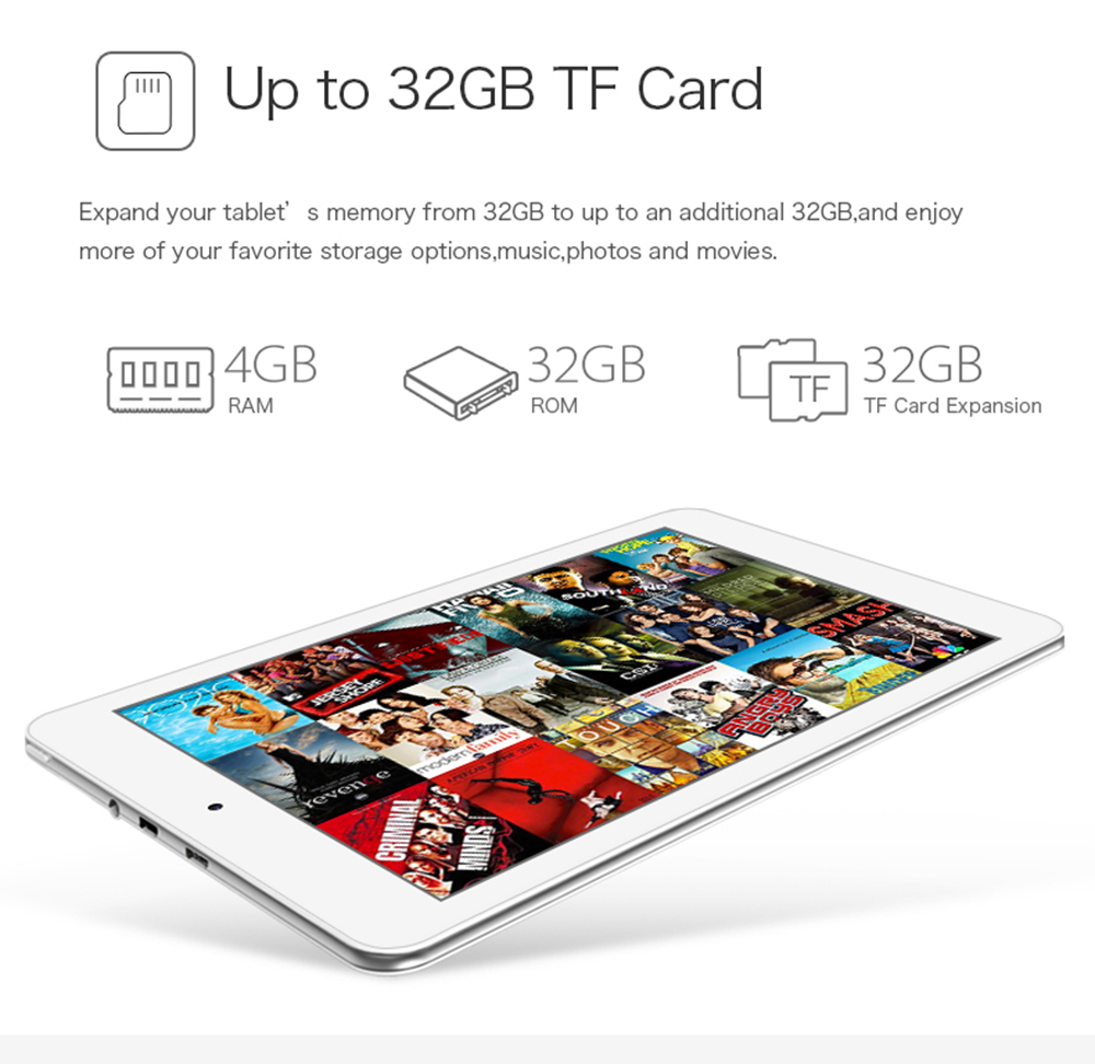 Cube iWork8 Air 8 inch Tablet Win10 + Android 5.1 2GB RAM 32GB ROM Intel Cherry Trail Z8350 Quad Core 1.44Ghz IPS 1920*1200 - White