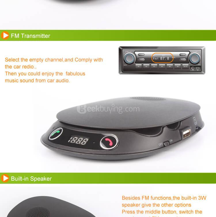 BT8128 Car Bluetooth Handsfree Car Holder FM Transmitter Mp3 Player - Black