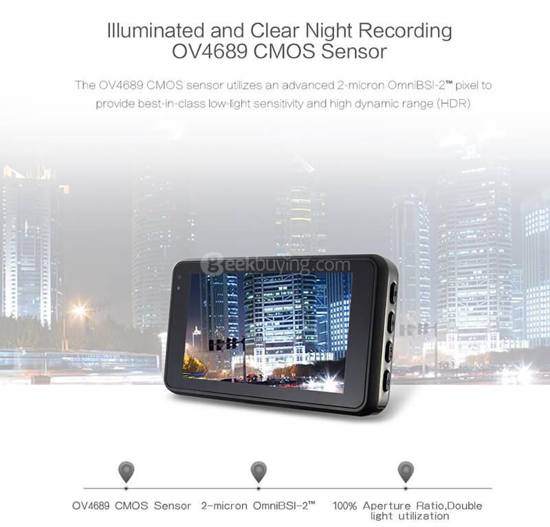 CARSUITE MX9 Car DVR 1080P 3.0-inch IPS LCD 70 Degree Cyclic Recording Motion Detection - Silver
