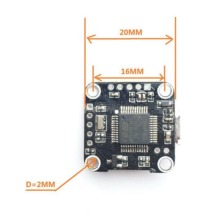 Redpawz Super_S Betaflight 3.1.0 Micro F3 16 X 16mm 1.8g 2-4S Flight Control Board with 5V/1A BEC for FPV Racing Drone