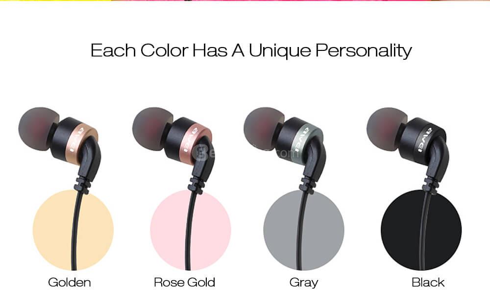 AWEI ES-30TY Wired Stereo In-ear Earphones Headphones - Black