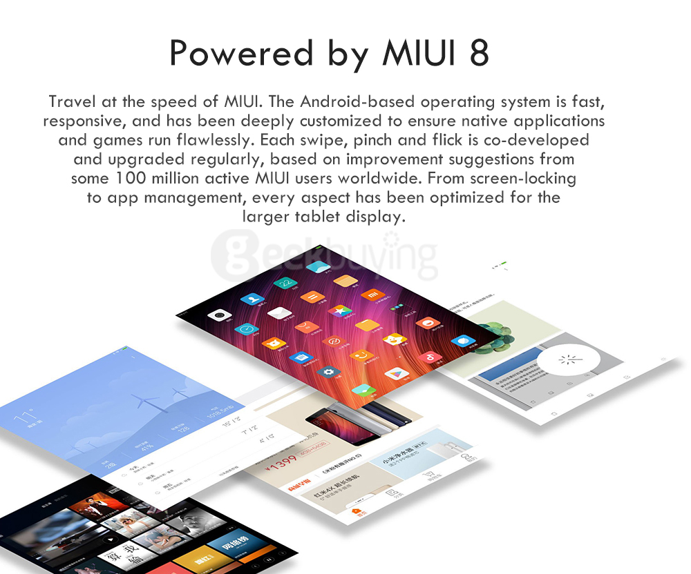 Xiaomi Mi Pad 3 Tablet PC 7.9 inch MIUI 8 4GB RAM 64GB ROM MediaTek MT8176 Hexa Core 2.1GHz Reading Mode IPS Screen 5MP+13MP Dual Cameras Type-C - Gold