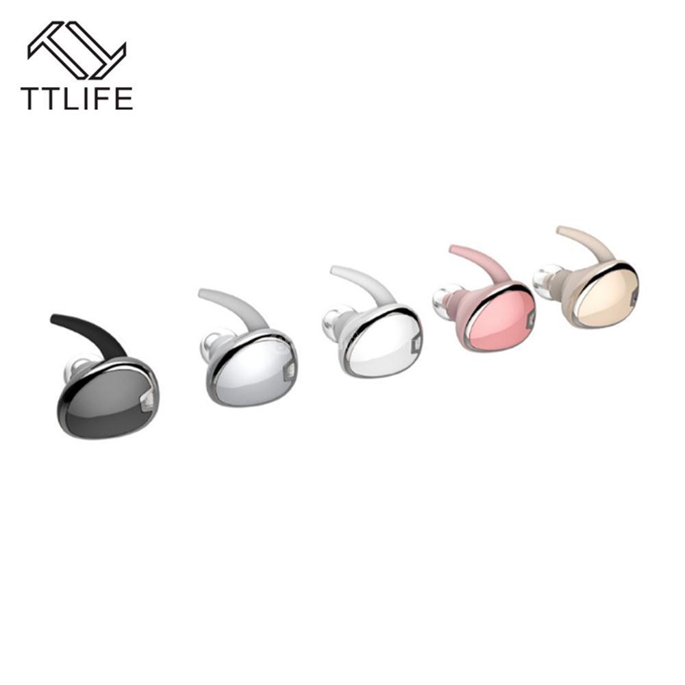 SP01 Wireless Bluetooth 4.1 Mini Invisible Earphone Sports Running Headphone with Mic - Gold