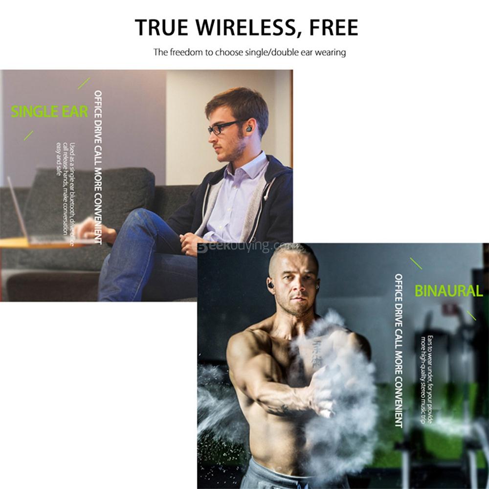 SP01 Wireless Bluetooth 4.1 Mini Invisible Earphone Sports Running Headphone with Mic - Gold