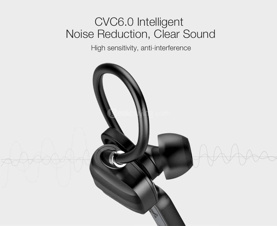 GGMM W710 Wireless Bluetooth 4.1 Sports Earphones with Remote Control - Black