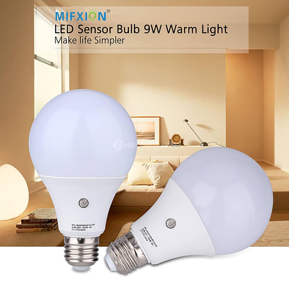 E27 MFX-A80SP5730-9W-S-G-B LED Sensor Bulb Warm Light - White