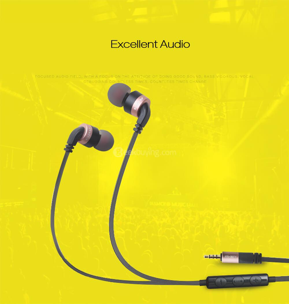 AWEI ES-30TY Wired Stereo In-ear Earphones Headphones - Black