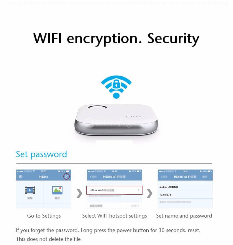 DM WFD015 WiFi Wireless 32GB U Disk Flash Drive for iOS / Android -White