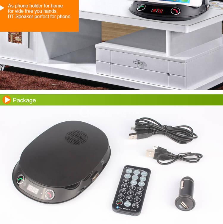 BT8128 Car Bluetooth Handsfree Car Holder FM Transmitter Mp3 Player - Black