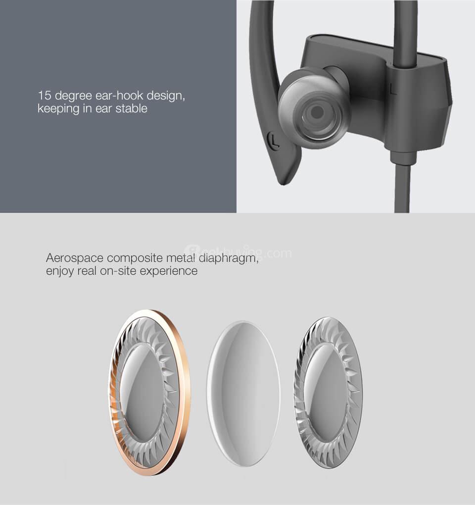 GGMM W600 Wireless Bluetooth V4.1 Sports Earphone with Remote Control - Black