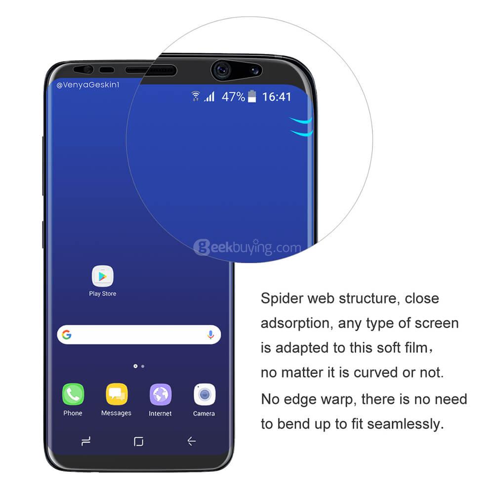 Hat-Prince 0.1 mm 3D Explosion-proof Membrane Screen Film Glass Film Tempered Glass Screen Protector For Galaxy S8 - Transparent