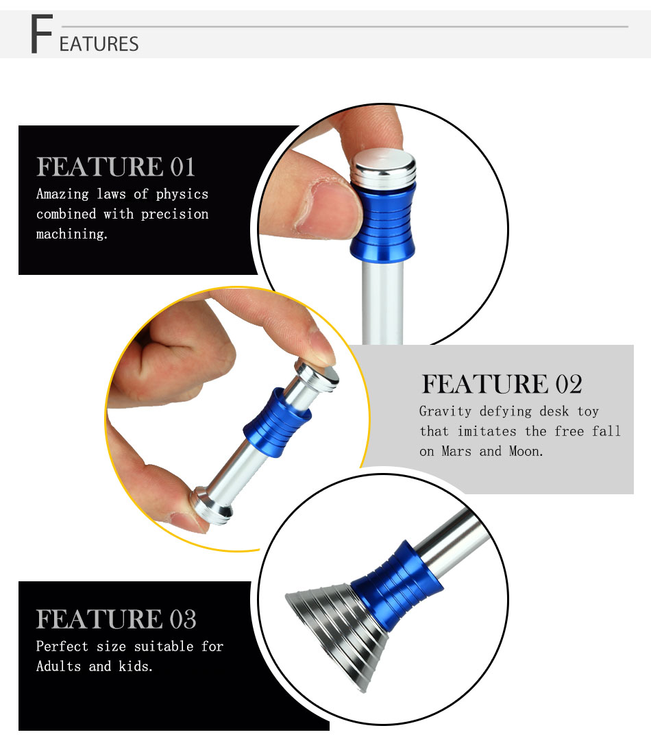Fidget Hand Spinner Moondrop Moon Weightlessness Experience Stress Reliever Focus Gift Toys - Blue