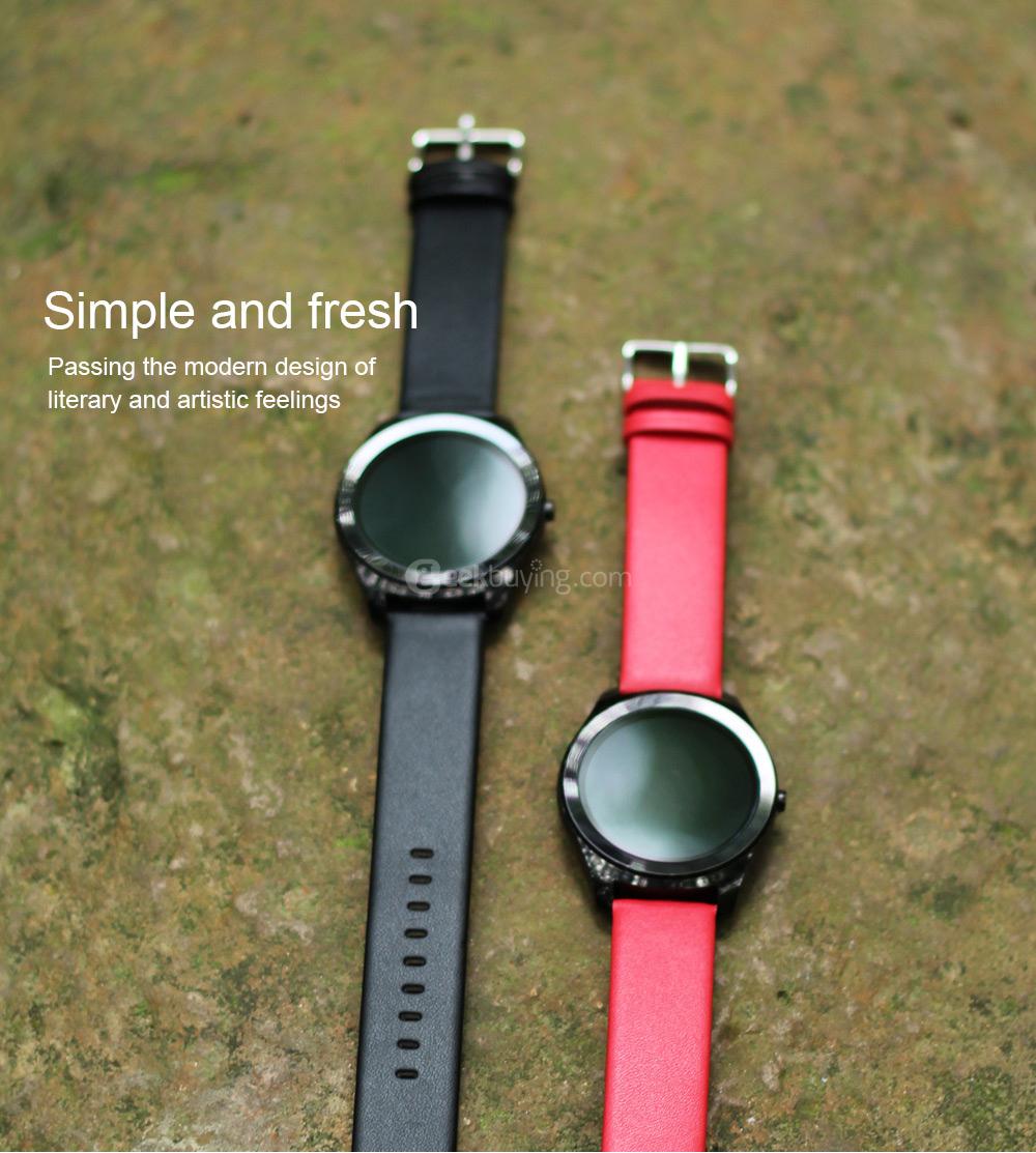 Z4 Smart Watch 1.3 Inch Display MTK2502C Bluetooth 4.0 IP67 Water Resistant Fitness Tracker Heart Rate Monitor Remote Control Compatible with IOS Android - Metal Strap Black