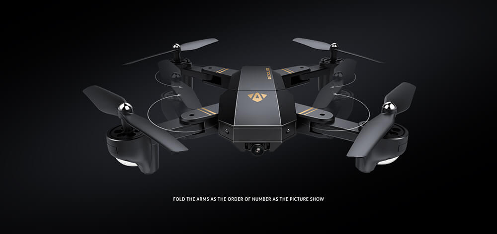 VISUO XS809HW 720P WIFI FPV Foldable Arm With Wide Angle Camera High Hold Mode RC Quadcopter RTF - Black