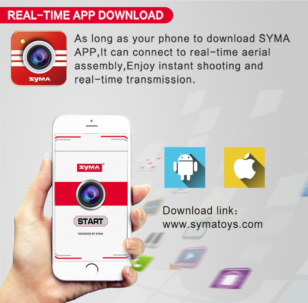 SYMA X21W WIFI FPV with HD 720P Camera Altitude Hold Mode RC Quadcopter RTF - White