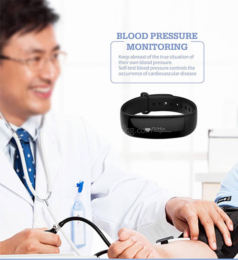 Makibes M88 Smart Band Bluetooth IP67 Water Resistant Heart Rate Blood Pressure Monitor Health Tracker Compatible with iOS Android - Blue