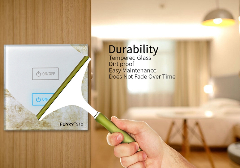 FUNRY 2R Touch Switch Wireless Panel Remote Control Light Controller -Black