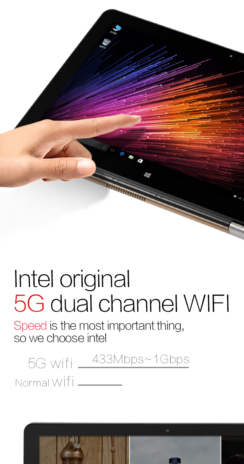 Voyo VBook A3 Pro 2in1 Tablet 13.3 Inch Display Core i7-6500U 2.50 GHz Fingerprint 8GB DDR4 RAM 256GB SSD ROM Licensed Windows 10 12000mAh Battery - Gold