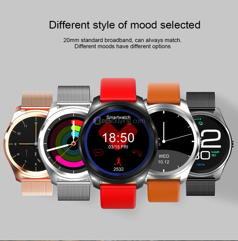 Z4 Smart Watch 1.3 Inch Display MTK2502C Bluetooth 4.0 IP67 Water Resistant Fitness Tracker Heart Rate Monitor Remote Control Compatible with IOS Android - Metal Strap Black