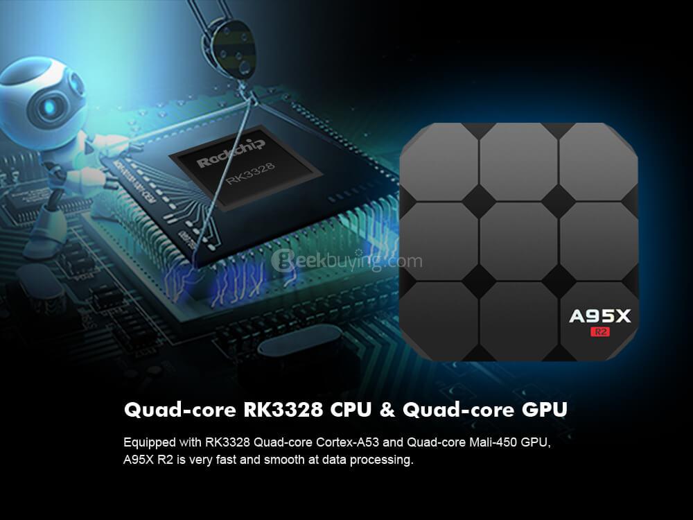 A95X R2 Android 7.1.1 KODI 17.1 Netflix 4K TV BOX RK3328 WIFI USB3.0