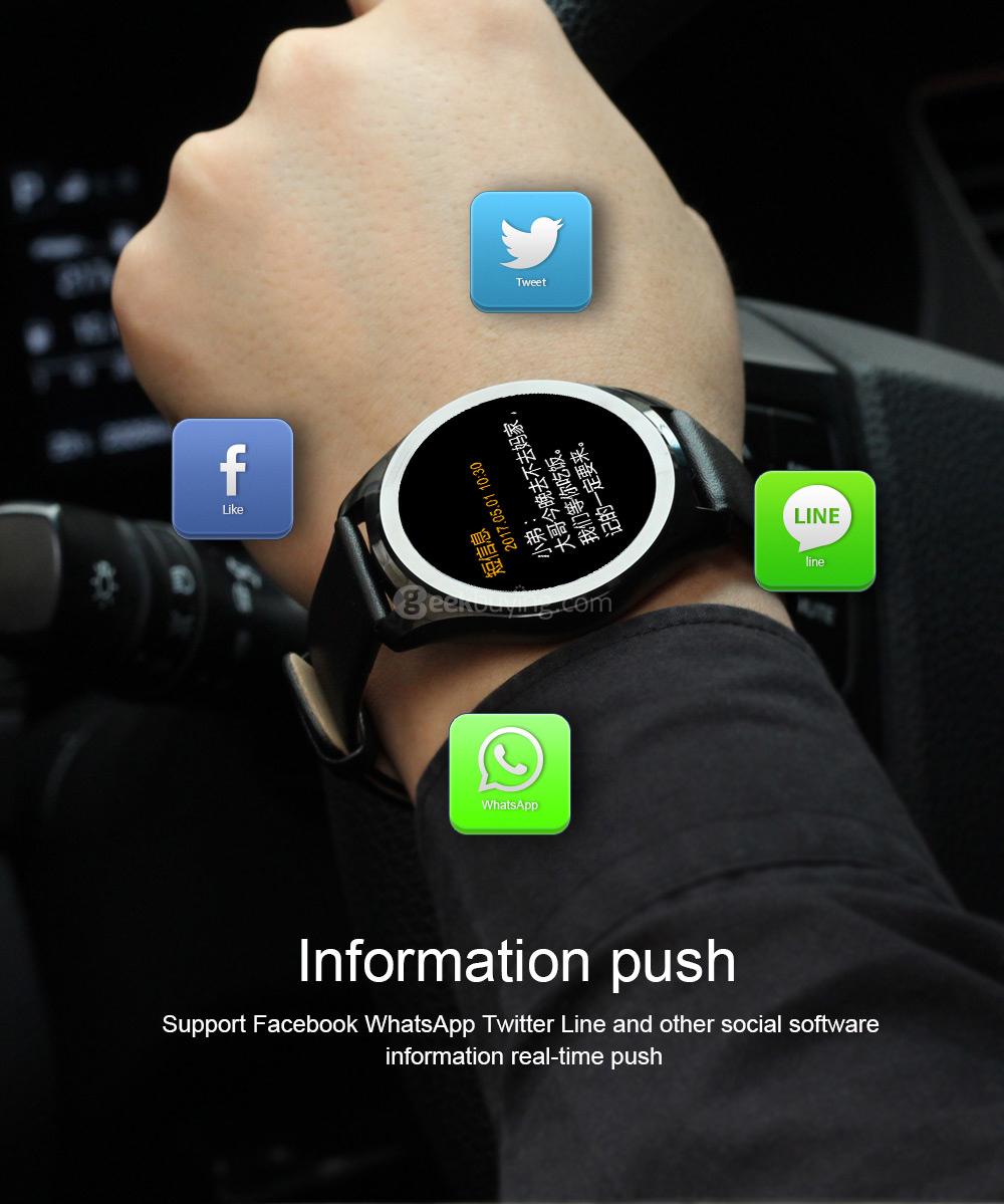 Z4 Smart Watch 1.3 Inch Display MTK2502C Bluetooth 4.0 IP67 Water Resistant Fitness Tracker Heart Rate Monitor Remote Control Compatible with IOS Android - Metal Strap Black