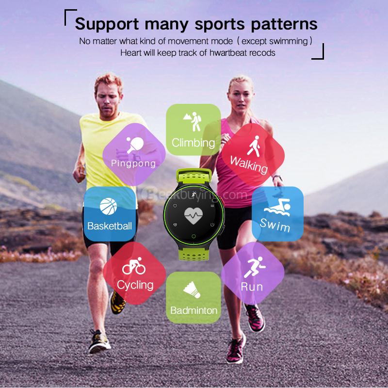 XR02 Sport Smart Watch 096 Inch OLED Display IP68 Water Resistant Bluetooth Heart Rate Monitor Pedometer Compatible with IOS Android - Red & Black