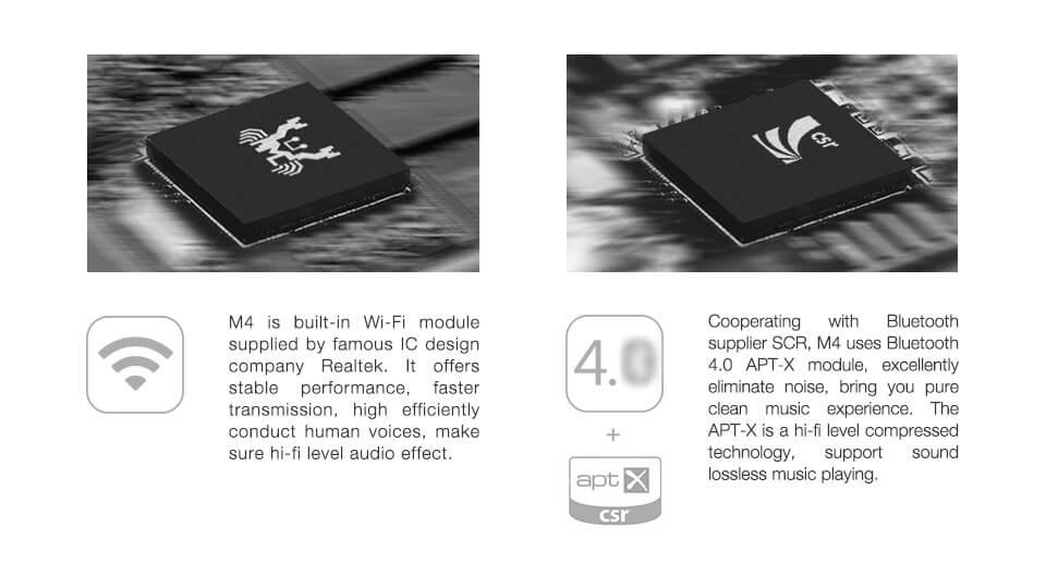 GGMM WS-401 M4 Dual Wireless Speaker WiFi Bluetooth Mini Portable Speaker Home Hi-Fi Music Player - Brown