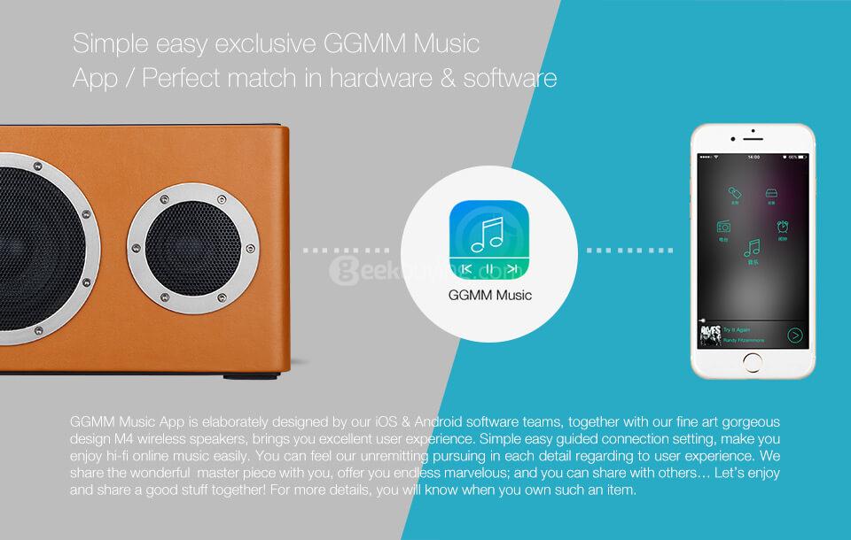 GGMM WS-401 M4 Dual Wireless Speaker WiFi Bluetooth Mini Portable Speaker Home Hi-Fi Music Player - Brown