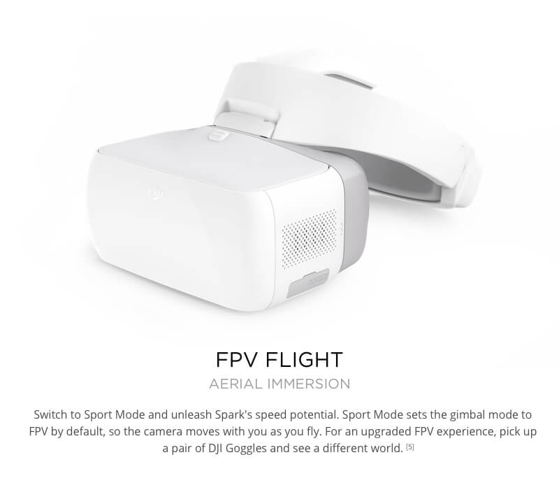 DJI Spark Mini Selfie Drone WiFi FPV 12MP Camera GPS GLONASS RC Quadcopter - White